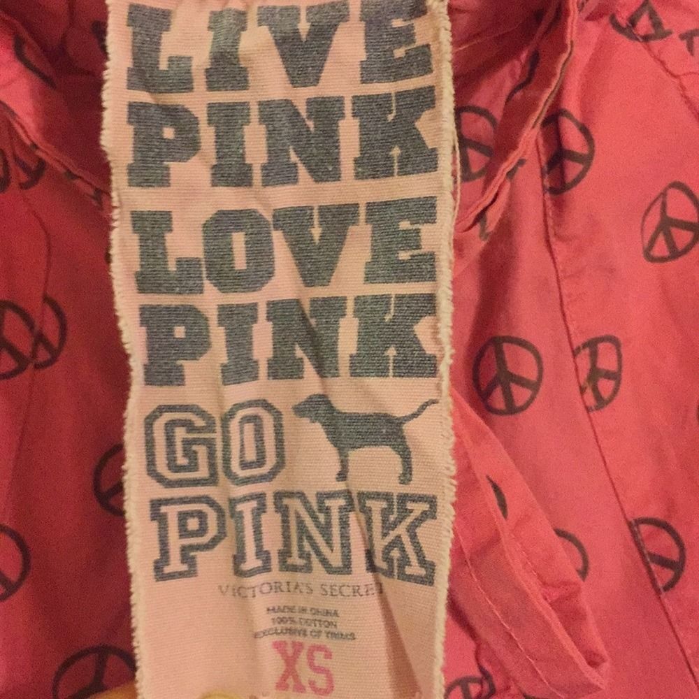 Victoria's Secret PINK Peace Sign Pajama Pants XS Lounge - Picture 3 of 4